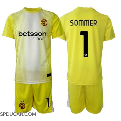 Dječji Nogometni Dres Inter Milan Yann Sommer #1 Golmanski Gostujuci 2025-26 Kratak Rukav (+ Kratke hlače)